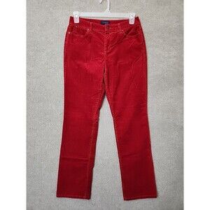 TALBOTS Heritage Corduroy Pants Womens 10 Red Straight Leg Stretch